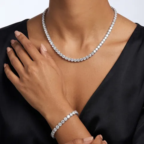 925 Sterling Silver Moissanite Tennis Necklace Bracelet For Women Men D Color VVS Moissanite Diamond Jewelry Gift