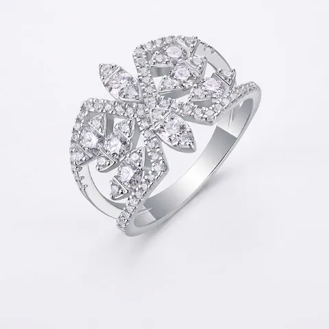 Lussuoso Anello in Argento Sterling 925 Con Moissanite per Donna Farfalla Geometrico Pave Matrimonio Anniversario Gioielli di Moda Regalo