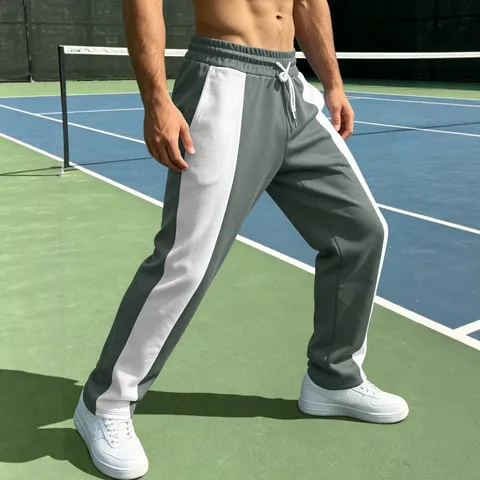 Heren Trainingsbroek Color Block Polyester Spandex Trekkoord Elastische Taille Losse Pasvorm Sportief Casual Hardlopen