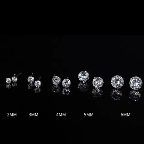 925 Sterlingsilber Kleine Ohrstecker Damen Strass Eingelegt Gold Silber Geometrisch Mini Ohr Piercing Schmuck Geschenk