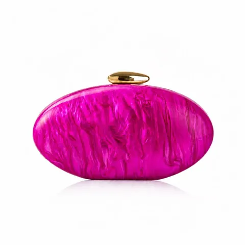 Elegante Pochette Da Sera In Acrilico Con Motivo Marmoreo Per Donna Borsa Rigida Ovale Da Cerimonia Con Chiusura In Metallo