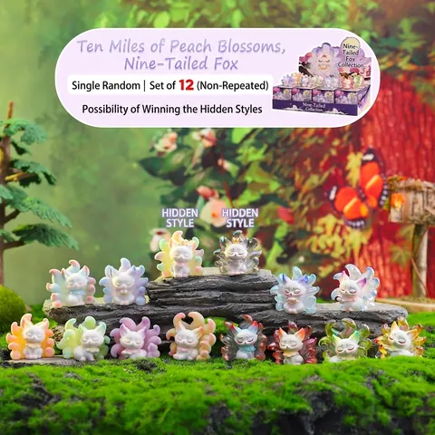Cute Animal Resin Blind Box Figure With Natural Crystal Stone Light Up Aromatherapy Healing Desktop Ornament Home Decor