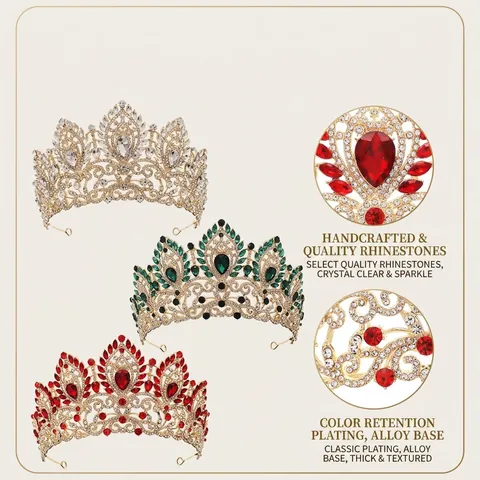 Barock Luxus Legierung Strass Brautkrone Hochzeit Tiara Für Damen Festzug Abschlussball Party Kopfschmuck Haarschmuck