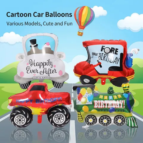 Palloncini In Alluminio Per Veicoli Di Trasporto Cartoni Animati Per Decorazioni Per Feste Di Compleanno Per Bambini Auto Della Polizia