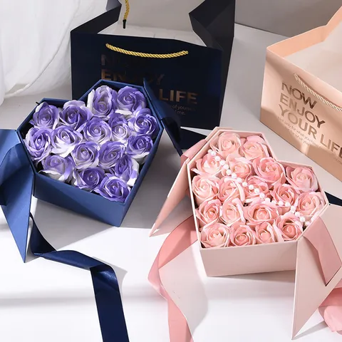 Scatola Regalo A Forma Di Cuore Cartone Vuota Matrimonio Compleanno San Valentino Festa Fiocco Elegante Romantica