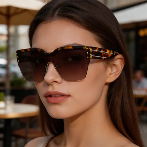 Lunettes De Soleil Shield Surdimensionnées Monture PC Une Pièce Motif Étoiles Protection UV400 Style Punk Hommes Femmes