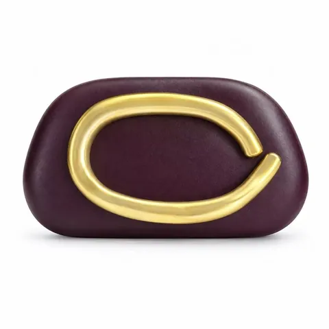 Vintage Women Evening Bag Acrylic Pebble Shape Metal Handle Chain Strap Crossbody Clutch For Wedding Party