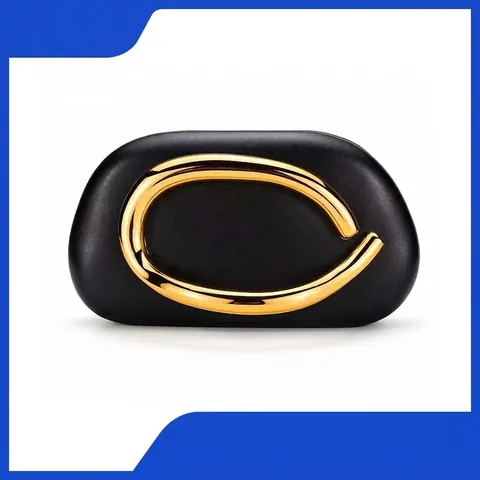Vintage Women Evening Bag Acrylic Pebble Shape Metal Handle Chain Strap Crossbody Clutch For Wedding Party
