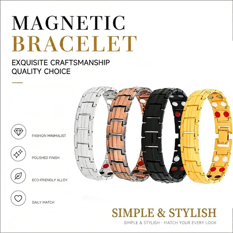 Magnettherapie Armband Vintage Legierung Gliederkette Heilsteine Wellness Schmuck Für Herren Damen Retro Kreuz Drache Muster