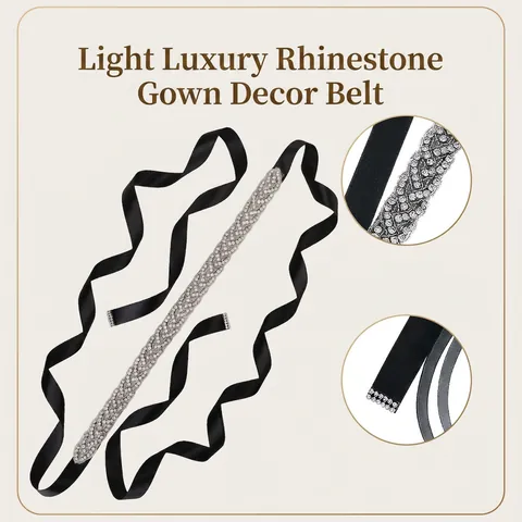 Handmade Rhinestone Bridal Sash Belt Sparkling Crystal Wedding Dress Accessories Satin Ribbon Waist Decor For Women Evening Party