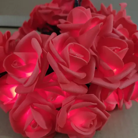 Solar LED Rose Flower String Lights Foam Blossom Waterproof Outdoor Garden Fairy Lamp For Christmas Wedding Party Decor