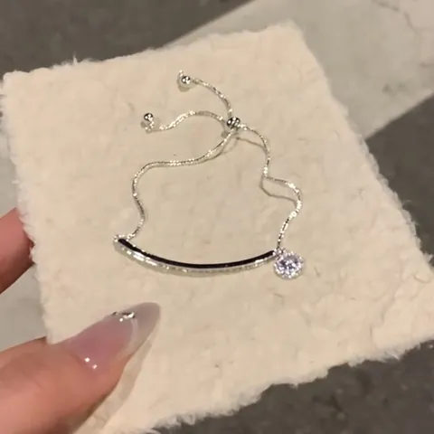 Koreanischer Stil Kupfer Strass Patchwork Armband Für Damen Glänzendes Vollständig Diamant Verstellbares Armband Luxus Rund Anhänger Temperament Handschmuck