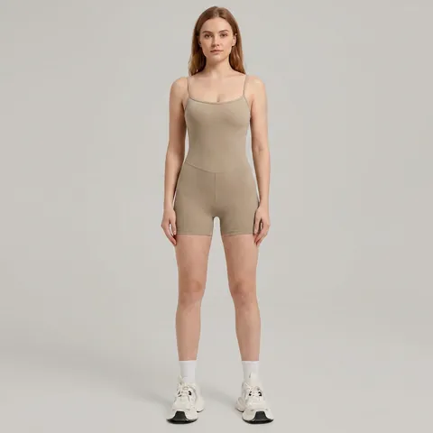 Damen Sexy Rückenfreier Yoga-Body Verstellbare Träger Eng Anliegender Fitness-Jumpsuit Athletischer Trainings-Sport-Romper