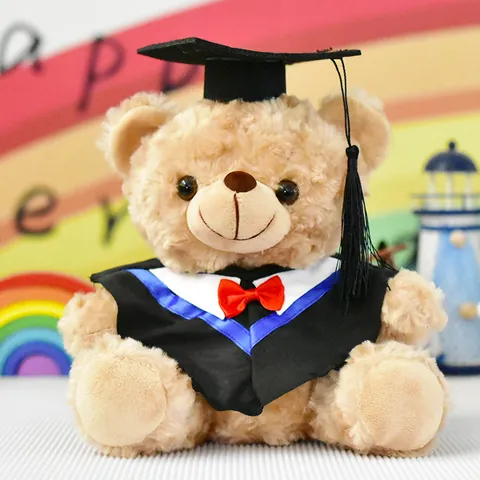 Graduierung Teddybär Plüschtier Akademische Kleidung Bachelormütze Fliege Brauner Bär Gedenkgeschenk Souvenir Für Studenten