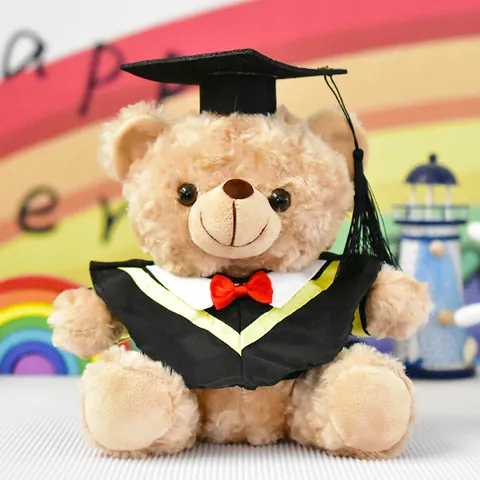 Graduierung Teddybär Plüschtier Akademische Kleidung Bachelormütze Fliege Brauner Bär Gedenkgeschenk Souvenir Für Studenten