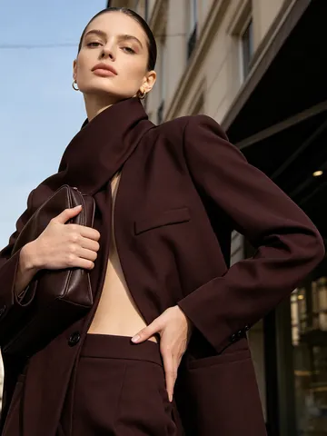 Damen Eleganter Asymmetrischer Schalkragen Blazer Büro Dame Locker Casual Einreihig Anzug Jacke Outwear Oberteile