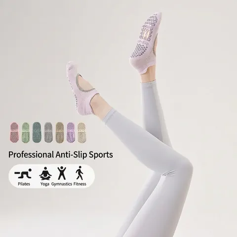 Calze Yoga Pilates Antiscivolo Per Donna Cotone Traspirante Schiena Scoperta Punta Tonda Mesh Sport Calzini Con Grip
