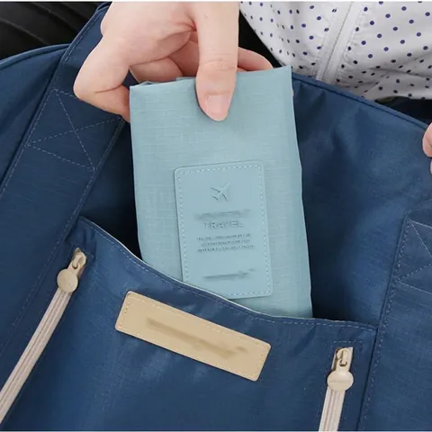 Portable Travel Shoe Storage Bag Oxford Cloth Waterproof Folding Organizer With Handle For Luggage Packing