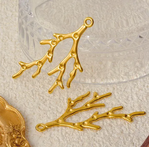 Branch Pendants 304 Stainless Steel Coral Charms For DIY Jewelry Making Craft Necklace Bracelet Findings Natural Forest Style