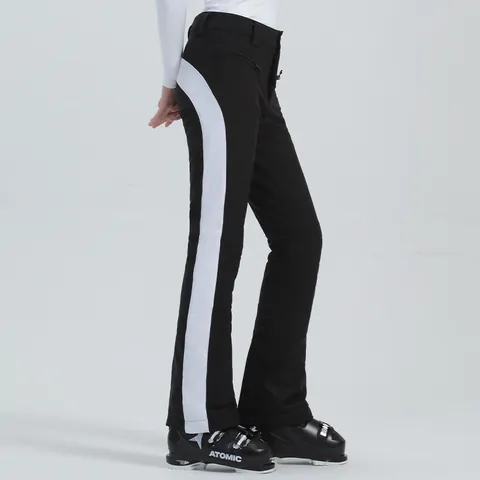 GSOU SNOW Pantalon de Ski Slim Fit pour Femmes Imperméable Coupe-vent Thermique Color Block Snowboard