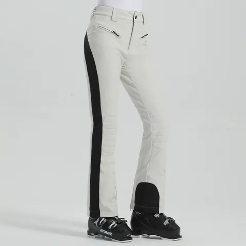 GSOU SNOW Pantalon de Ski Slim Fit pour Femmes Imperméable Coupe-vent Thermique Color Block Snowboard