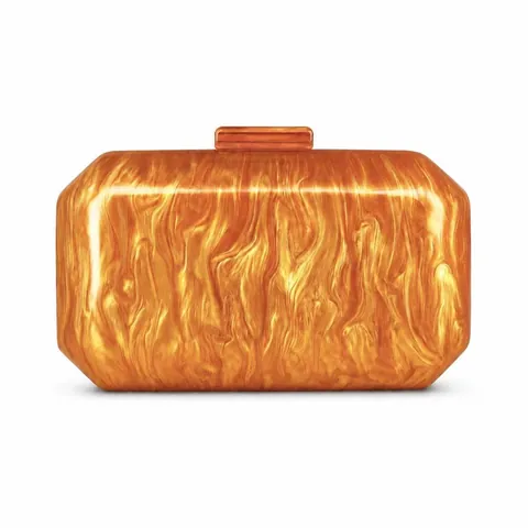 Acrylic Evening Clutch Bag Marble Texture Small Square Box Crossbody Handbag With Detachable Chain For Party Wedding