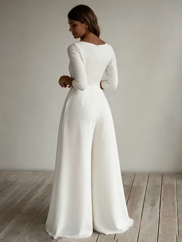 Elegantes Weißes Halter Maxi Kleid Spitze Patchwork Chiffon Ärmellos Rückenfrei Bodenlang Formelles Abendkleid Für Brautjungfer Hochzeit Party