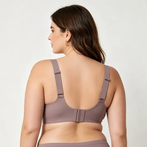 Damen Plus Size Kabelloser V-Ausschnitt Netz BH Nahtloser Atmungsaktiver T-Shirt BH Komfortable Nylon Lingerie Unterwäsche