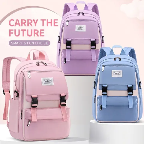 ZMBABY Mochila Escolar Ligera para Estudiantes de Nailon Impermeable Bolsa de Doble Hombro para Niños y Niñas Viaje Diario