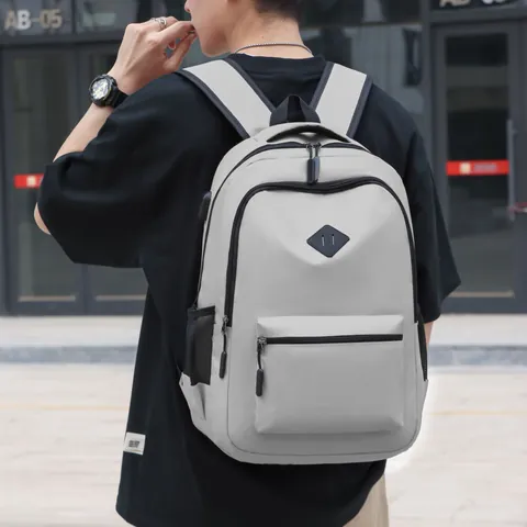 Unisex Casual Nylon Rucksack Große Kapazität Wasserdichte Reise Schultasche Mit USB Ladeanschluss Für Laptop