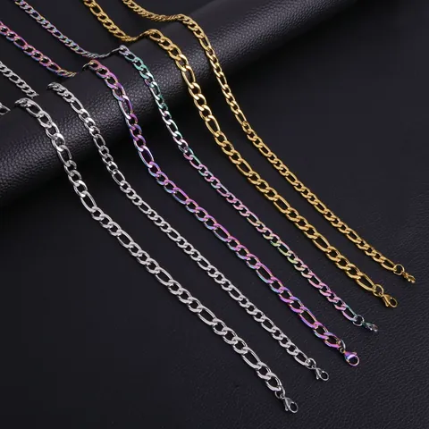 Collana a Catena Figaro in Acciaio Inossidabile Per Uomo Donna Catena NK Gioielli Accessorio Moda Larghezze Multiple