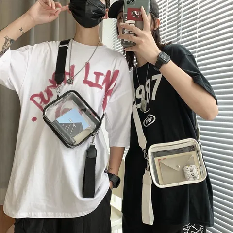 Transparent PVC Crossbody Bag With Wide Shoulder Strap And Inner Pouch Fashion Summer Square Jelly Bag For Women Travel