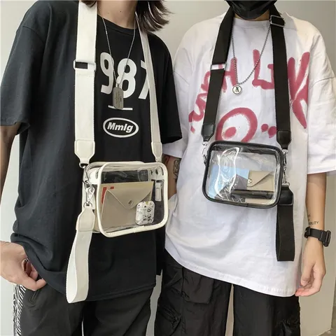 Transparent PVC Crossbody Bag With Wide Shoulder Strap And Inner Pouch Fashion Summer Square Jelly Bag For Women Travel