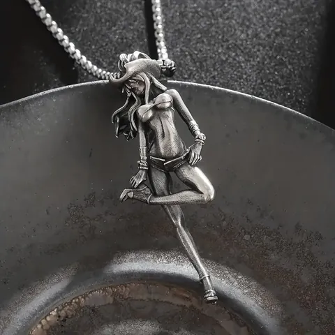 Collana con Pendente Retro Punk Gothic per Uomo Donna in Acciaio Inossidabile Lega Teschio Croce Angelo Drago Gioielli Hip Hop Regalo