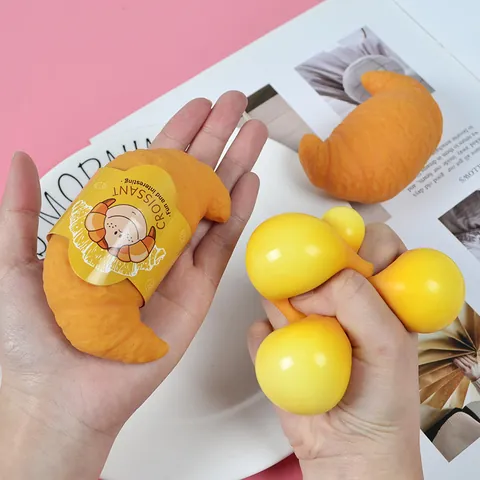 Simulation Food Squeeze Toy Slow Rebound Bun Croissant Pineapple Bun Deep-Fried Dough Stick Stress Relief Toy For Kids Adults Gift