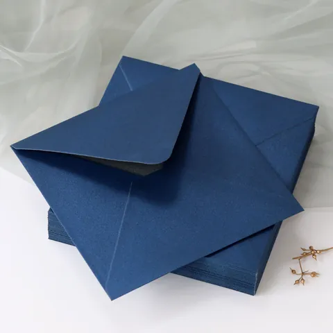 Marineblaue Perlmuttpapier Umschläge 150g Verdickt Westlicher Stil Dreieckige Klappe Für Hochzeit Visitenkarten Einladung Grußkarten Verpackung