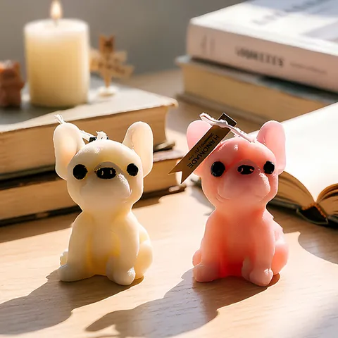 3D Franse Bulldog Siliconen Vorm Voor DIY Handgemaakte Kaarsen Maken Realistische Bulldog Vorm Hars Gips Handwerk Tool