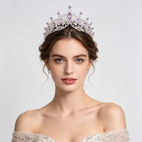 Corona da Sposa Barocca Vintage Oro Argento con Strass Tiara per Donna Matrimonio Compleanno Festa Accessori per Capelli Gioielli