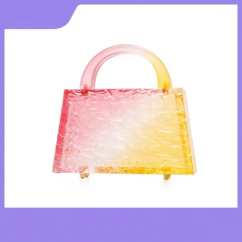 Women Acrylic Evening Bag Gradient Transparent Bubble Texture Fashion Trendy Handbag Magnetic Closure Clutch