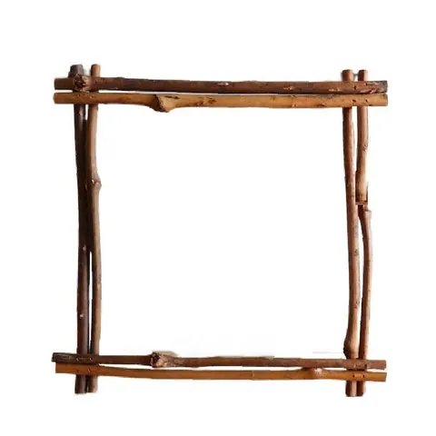 Natürlicher Rebe Quadratischer Rahmen Handgemachter Holz Zweig Kranz Rustikal Weihnachten Hochzeit Fenster Display Foto Requisiten Haus Deko