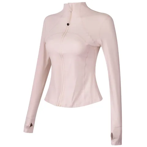 Dames Slim Fit Yoga Jas Rits Lange Mouw Pilates Hardlooptop Vochtafvoerend Ademend Sportkleding Fitness Jas