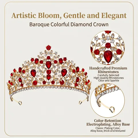 Barock Luxus Strass Braut Krone Gold Silber Galvanisiert Hochzeit Tiara Für Damen Geburtstag Party Pageant Haarschmuck