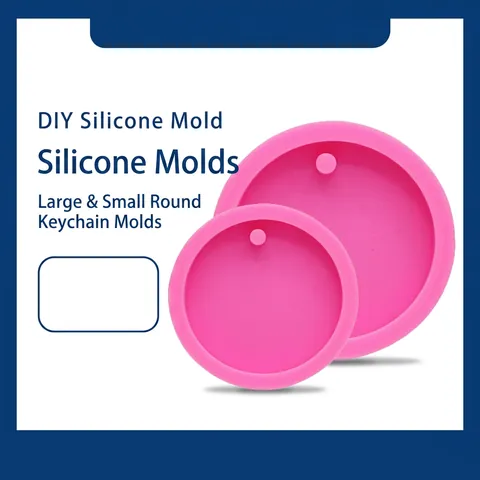 Round Silicone Mold For DIY Epoxy Resin Keychain Hanging Tag Plaster Crafting Food Grade Silicone Baking Cake Fondant Mold