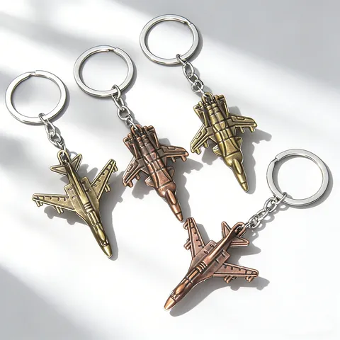 Portachiavi Modello Caccia in Metallo Vintage Pendente Aereo in Lega Retrò Portachiavi Militare Per Borsa Auto Regalo