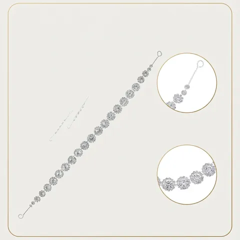 Elegante Cerchietto con Fiori di Strass per Donna Accessori Capelli in Lega Argento per Matrimonio Banchetto Gioielli