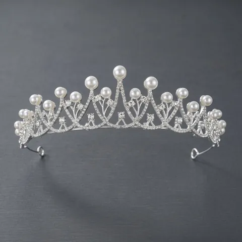 Barock Strass Künstliche Perlen Braut Krone Für Hochzeit Party Legierung Hohl Tiara Für Damen Elegant Kopfschmuck Haarschmuck