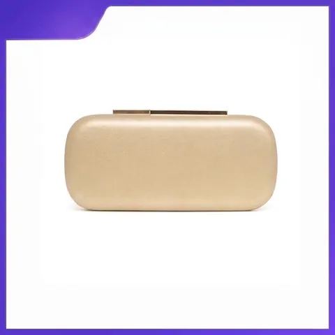 Elegante Borsa da Sera Rigida Oro Tracolla a Catena Donna Festa Matrimonio Banchetto Lussuosa Borsa a Scatola Rettangolare