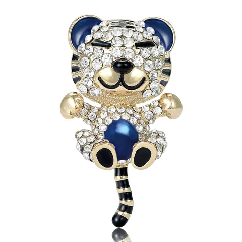 Simpatica Spilla a Forma di Tigre in Lega con Strass e Smalto Serie Animale Spilla per Abiti Gioielli alla Moda Regalo per Uomo e Donna Accessori Unisex