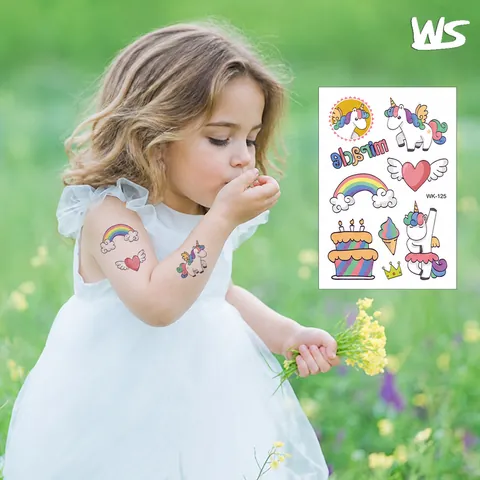 Pegatinas De Tatuajes Temporales Para Niños Impermeable Sirena Unicornio Princesa Ballet Para Niñas Recuerdos De Fiesta
