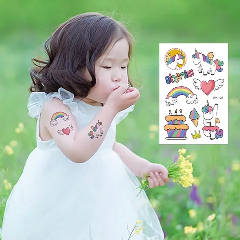 Pegatinas De Tatuajes Temporales Para Niños Impermeable Sirena Unicornio Princesa Ballet Para Niñas Recuerdos De Fiesta